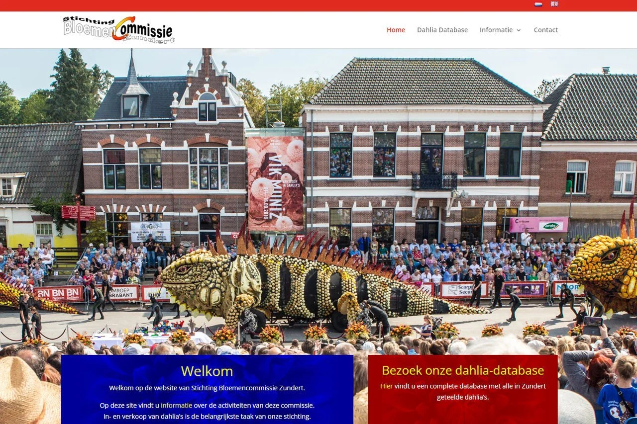 Website Stichting Bloemencommissie Zundert
