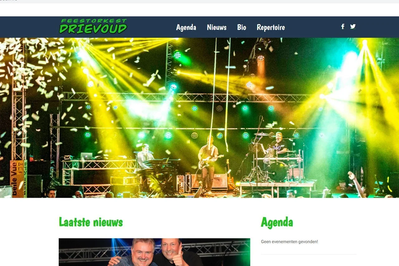 Website van Feestorkest Drievoud