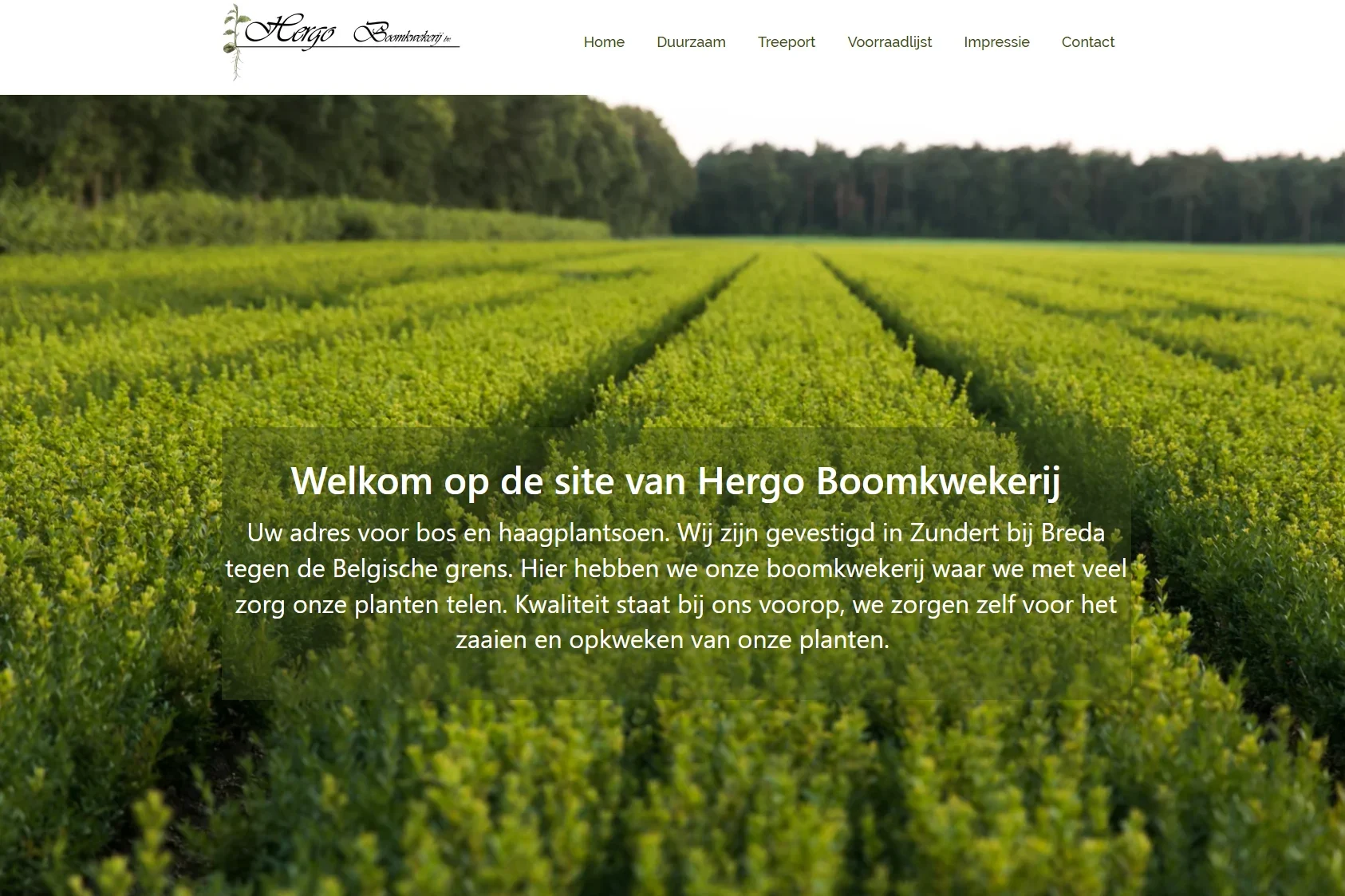 Nieuwe website Hergo Boomkwekerij