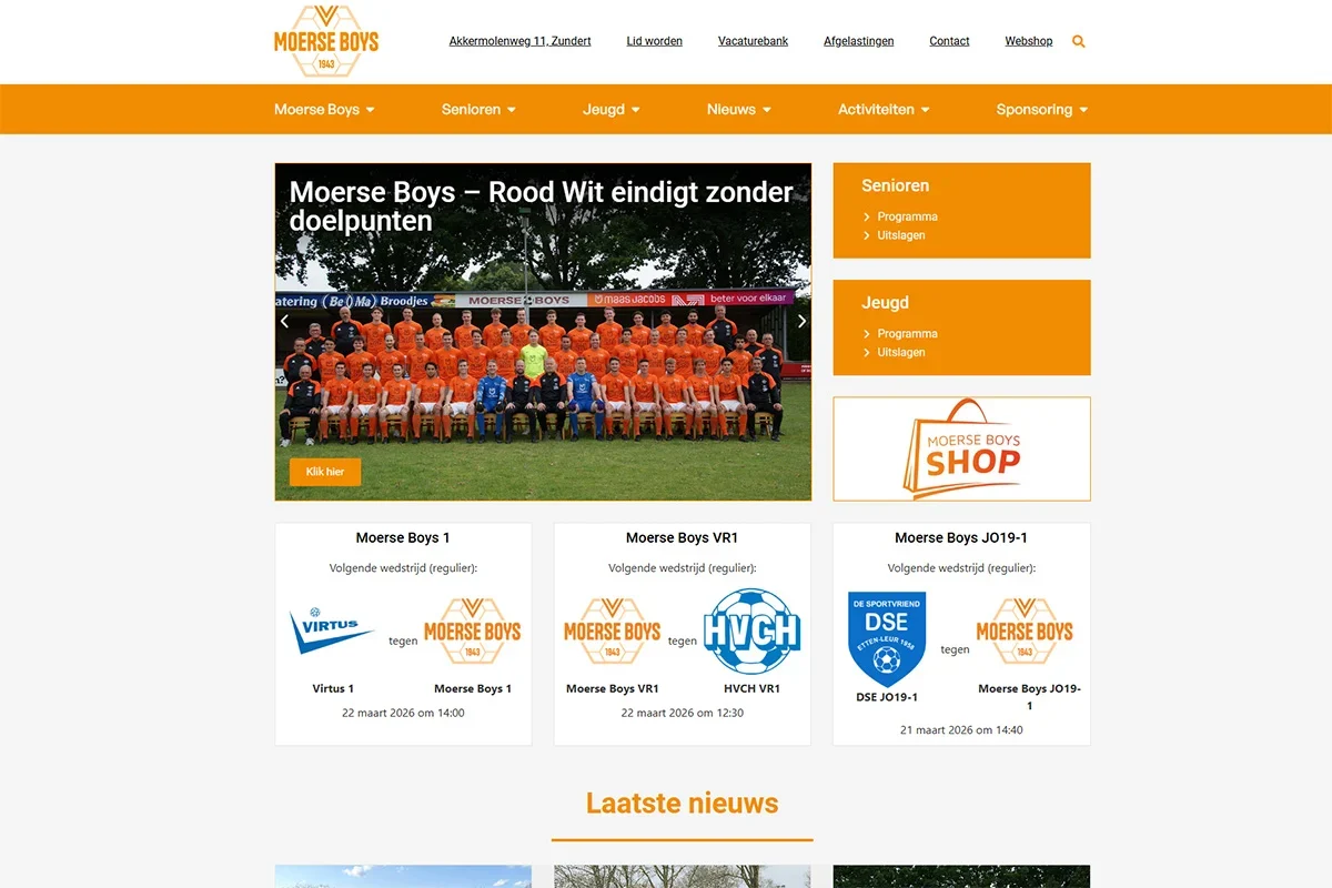 Nieuwe website v.v. Moerse Boys